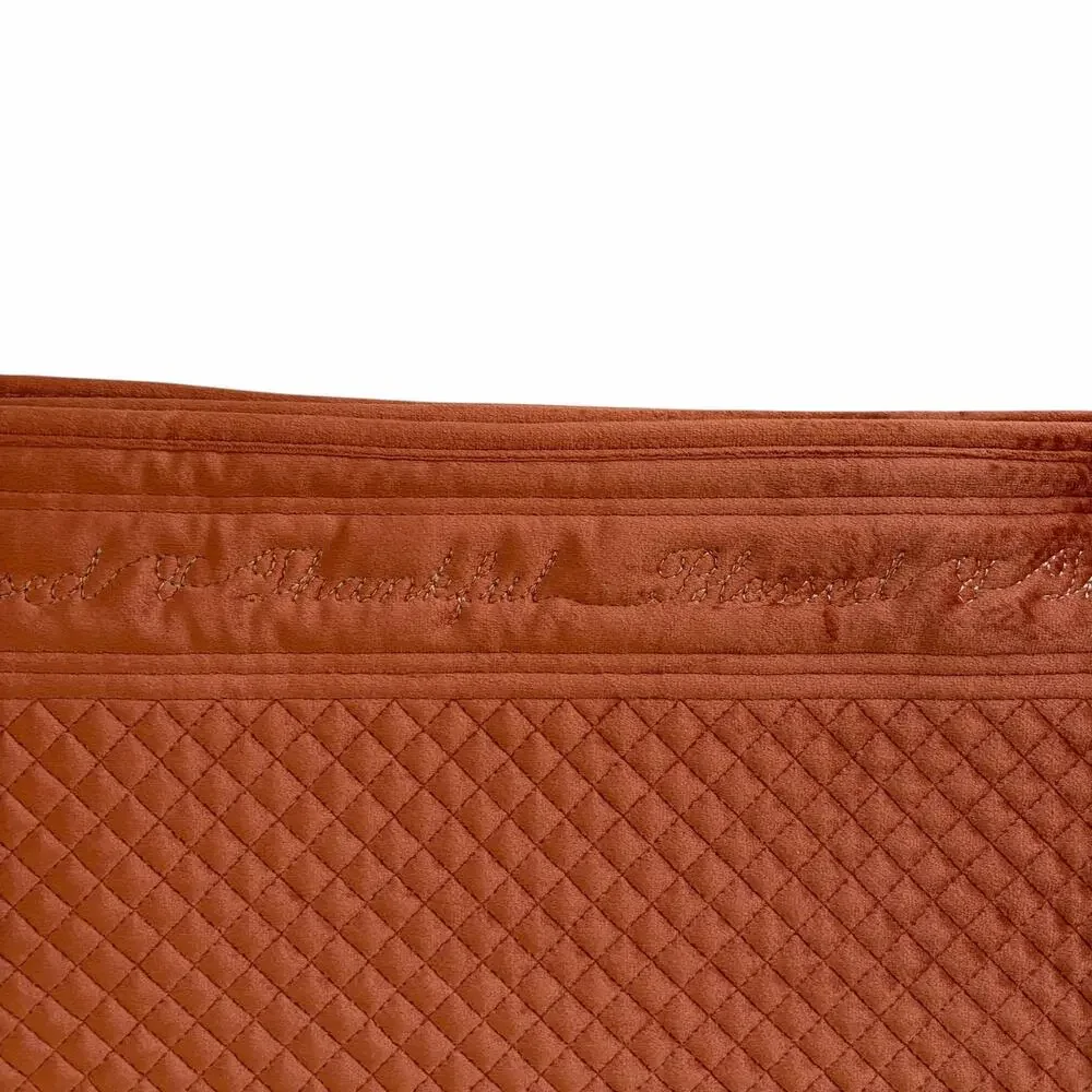 4 TAHARI Velvet Velour Fall Placemats 13x19 Auburn 